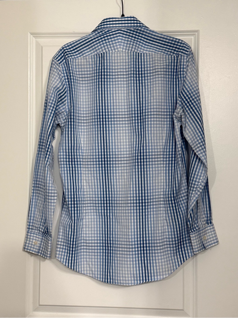 Charles Tyrwhitt Blue White Check Non-Iron Slim Fit Dress Shirt 15/33 - Picture 5 of 6